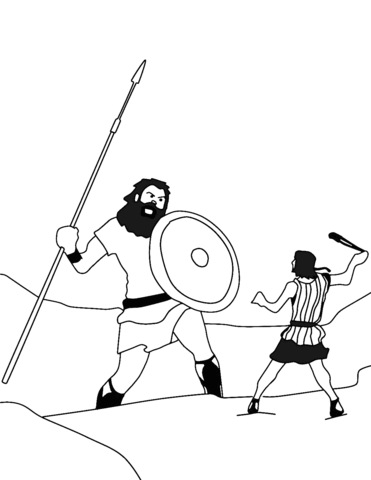 David And Goliath Coloring Page